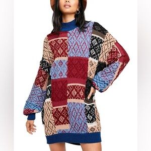 Free People Patched Argyle Dress